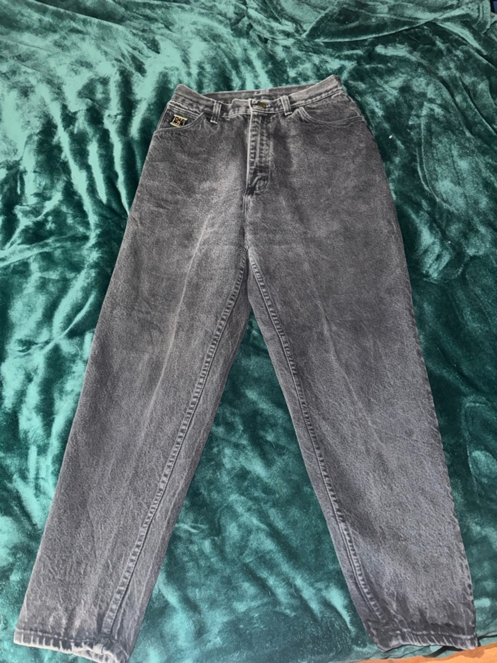 Vintage Wrangler For Women Black High Rise Mom Jeans - Made in USA - 12 Petite